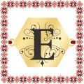 Martisor Bratara Inox Placat Aur 18K Hexagon Initiala E