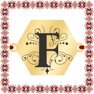 Martisor Bratara Inox Placat Aur 18K Hexagon Initiala F