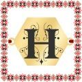 Martisor Bratara Inox Placat Aur 18K Hexagon Initiala H