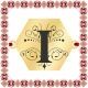 Martisor Bratara Inox Placat Aur 18K Hexagon Initiala I