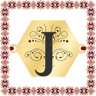 Martisor Bratara Inox Placat Aur 18K Hexagon Initiala J