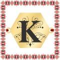 Martisor Bratara Inox Placat Aur 18K Hexagon Initiala K