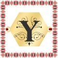 Martisor Bratara Inox Placat Aur 18K Hexagon Initiala Y