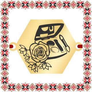Martisor Bratara Inox Placat Aur 18K Hexagon Pasionata de Make-Up