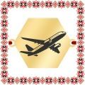 Martisor Bratara Inox Placat Aur 18K Hexagon Avion Pilot