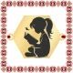 Martisor Bratara Inox Placat Aur 18K Hexagon Fetita Cititoare