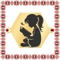 Martisor Bratara Inox Placat Aur 18K Hexagon Fetita Cititoare