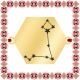Martisor Bratara Inox Placat Aur 18K Hexagon Constelatie Zodia Pesti