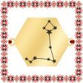 Martisor Bratara Inox Placat Aur 18K Hexagon Constelatie Zodia Pesti