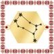 Martisor Bratara Inox Placat Aur 18K Hexagon Constelatie Zodia Gemeni
