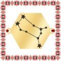 Martisor Bratara Inox Placat Aur 18K Hexagon Constelatie Zodia Gemeni