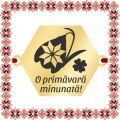 Martisor Bratara Inox Placat Aur 18K Hexagon Ghiocel Motive Urare
