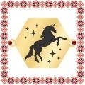 Martisor Bratara Inox Placat Aur 18K Hexagon Unicorn Magic