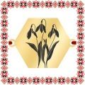 Martisor Bratara Inox Placat Aur 18K Hexagon Ianuarie Ghiocei