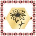 Martisor Bratara Inox Placat Aur 18K Hexagon Aprilie Margarete
