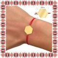 Martisor Bratara Inox Placat Aur 18K Hexagon Mai Lacramioare