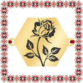 Martisor Bratara Inox Placat Aur 18K Hexagon Iunie Trandafir