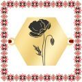 Martisor Bratara Inox Placat Aur 18K Hexagon August Flori de Mac