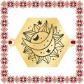 Martisor Bratara Inox Placat Aur 18K Hexagon Soarele si Luna