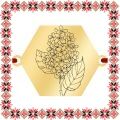 Martisor Bratara Inox Placat Aur 18K Hexagon Floare de liliac