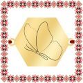 Martisor Bratara Inox Placat Aur 18K Hexagon Fluture Elegant