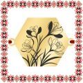 Martisor Bratara Inox Placat Aur 18K Hexagon Flori Brandusa