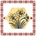 Martisor Bratara Inox Placat Aur 18K Hexagon Flori de Narcise