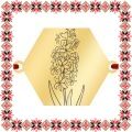 Martisor Bratara Inox Placat Aur 18K Hexagon Floare Zambila