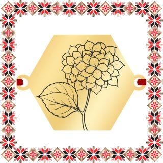 Martisor Bratara Inox Placat Aur 18K Hexagon Floare Hortensie
