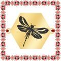 Martisor Bratara Inox Placat Aur 18K Hexagon Libelula
