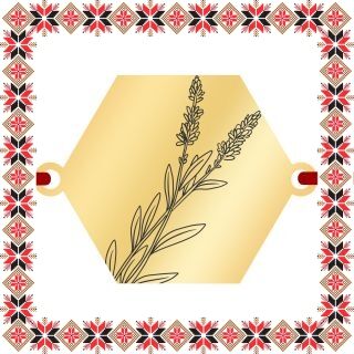 Martisor Bratara Inox Placat Aur 18K Hexagon Flori de Lavanda