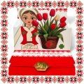 Martisor Bratara Inox Placat Aur 18K Hexagon Narcise