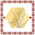 Martisor Bratara Inox Placat Aur 18K Hexagon Narcise