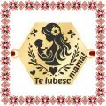 Martisor Bratara Inox Placat Aur 18K Hexagon Te Iubesc Mama