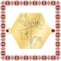 Martisor Bratara Inox Placat Aur 18K Hexagon Flori Magnolie