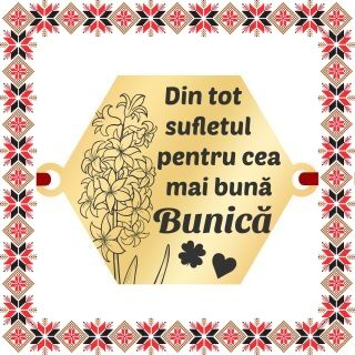 Martisor Bratara Inox Placat Aur 18K Hexagon Zambila Urare Bunica