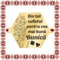 Martisor Bratara Inox Placat Aur 18K Hexagon Zambila Urare Bunica