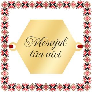 Martisor Personalizat Bratara Inox Placat Aur 18K Hexagon Mesajul Tau