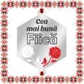 Martisor Bratara Inox Argintiu Hexagon Trandafiri Dedicatie Fiica