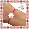Martisor Bratara Inox Argintiu Hexagon Trandafiri Dedicatie Fina