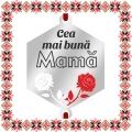Martisor Bratara Inox Argintiu Hexagon Trandafiri Dedicatie Mama