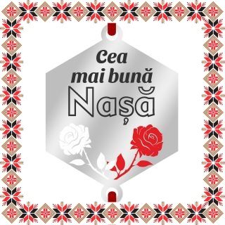 Martisor Bratara Inox Argintiu Hexagon Trandafiri Dedicatie Nasa