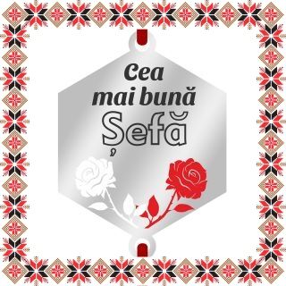 Martisor Bratara Inox Argintiu Hexagon Trandafiri Dedicatie Sefa