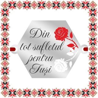 Martisor Bratara Inox Argintiu Hexagon Trandafiri Din Tot Sufletul Tusi