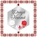Martisor Bratara Inox Argintiu Hexagon Trandafiri Draga Vecina