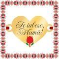 Martisor Bratara Inox Placat Aur 18K Inima Lalea Te Iubesc Mama