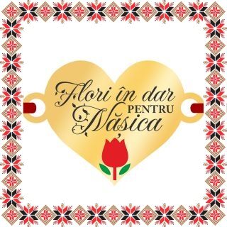 Martisor Bratara Inox Placat Aur 18K Inima Lalea Flori in Dar Nasa