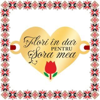 Martisor Bratara Inox Placat Aur 18K Inima Lalea Flori in Dar Sora