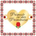 Martisor Bratara Inox Placat Aur 18K Inima Lalea Primavara in Dar