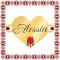 Martisor Bratara Inox Placat Aur 18K Inima Lalea Nume Alessia